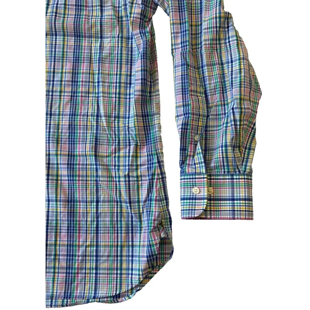 Polo Ralph Lauren Multicolor Plaid Button Down Shirt Mens 17 34/35 Long Sleeve